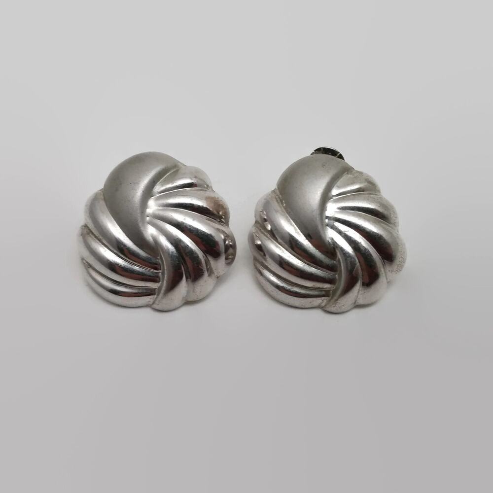 Sterling Silver Swirl Design Earrings